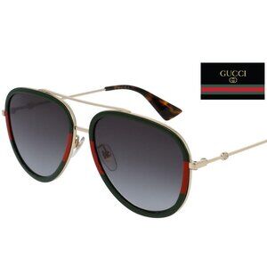 ✅ Gucci GG0062S 003 Sunglasses Complete Set NEW (Case, Cloth, Authenticity) ⭐NEW